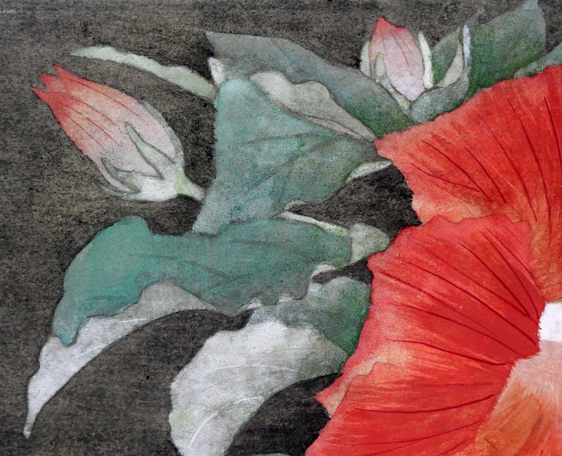 黒光茂明「ハイビスカス」日本画・SM 絵画買取・販売の小竹美術