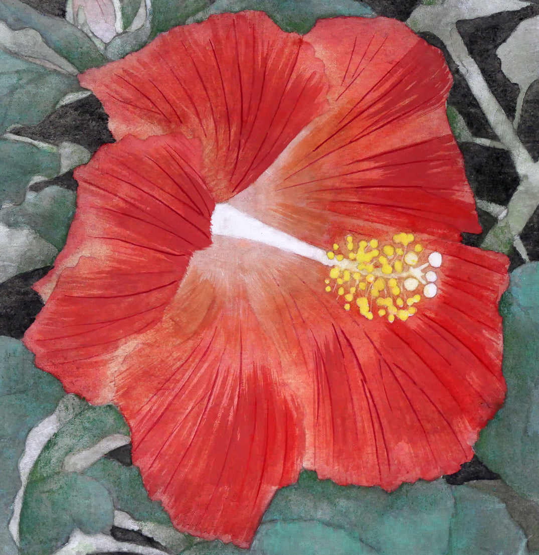 黒光茂明「ハイビスカス」日本画・SM 絵画買取・販売の小竹美術