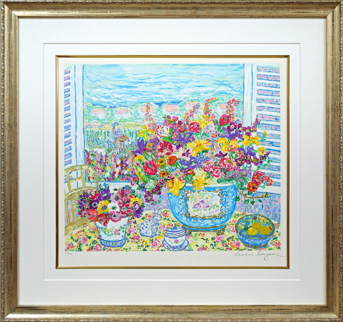 レスリー セイヤー（Leslie SAYOUR）「カラフルテーブル」シルク