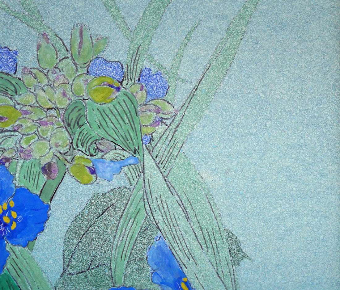 牧野一泉「つゆ草」日本画・SM 絵画買取・販売の小竹美術