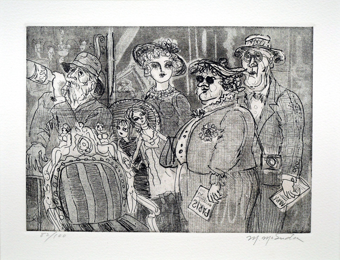 増田誠「観光客」銅版画 絵画買取・販売の小竹美術