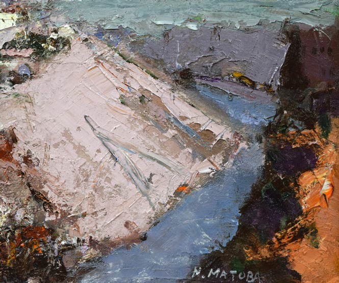 的場信治「トレド（スペイン）」油絵・F6号 絵画買取・販売の小竹美術