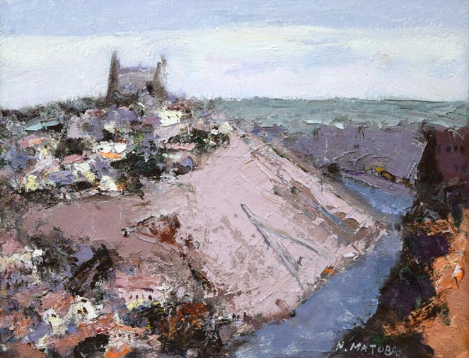 的場信治「トレド（スペイン）」油絵・F6号 絵画買取・販売の小竹美術