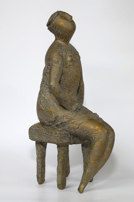 峯田敏郎「女性像」石膏彫刻に着色 絵画買取・販売の小竹美術