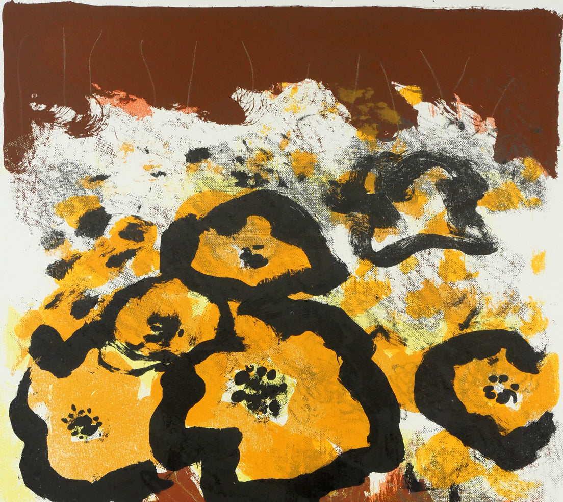 三岸節子「茶の花」リトグラフ 絵画買取・販売の小竹美術