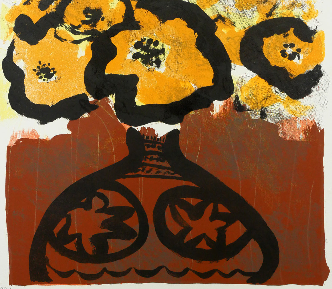 三岸節子「茶の花」リトグラフ 絵画買取・販売の小竹美術