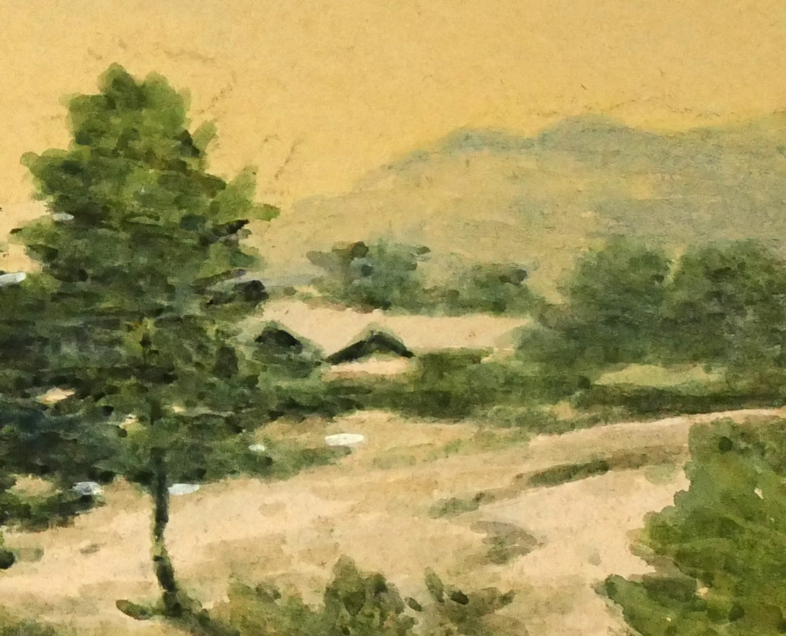 三宅克己「雪の朝」水彩画・4号 絵画買取・販売の小竹美術