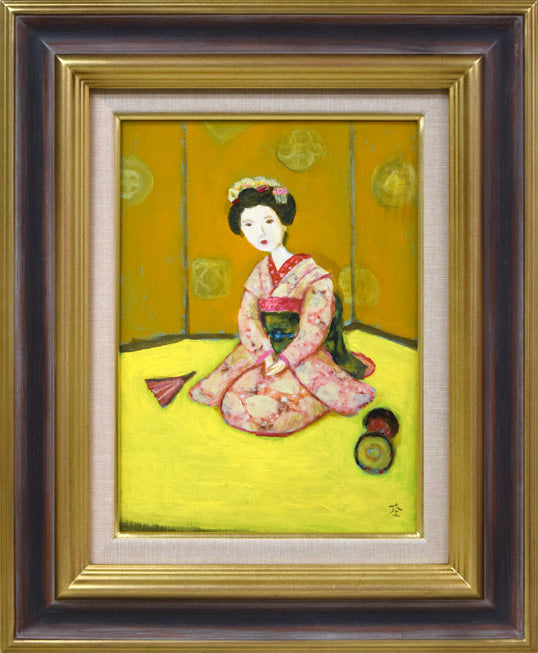 田村正幸 「甘きかおり」 サムホール 受賞多数！少女像 油彩 田村正幸