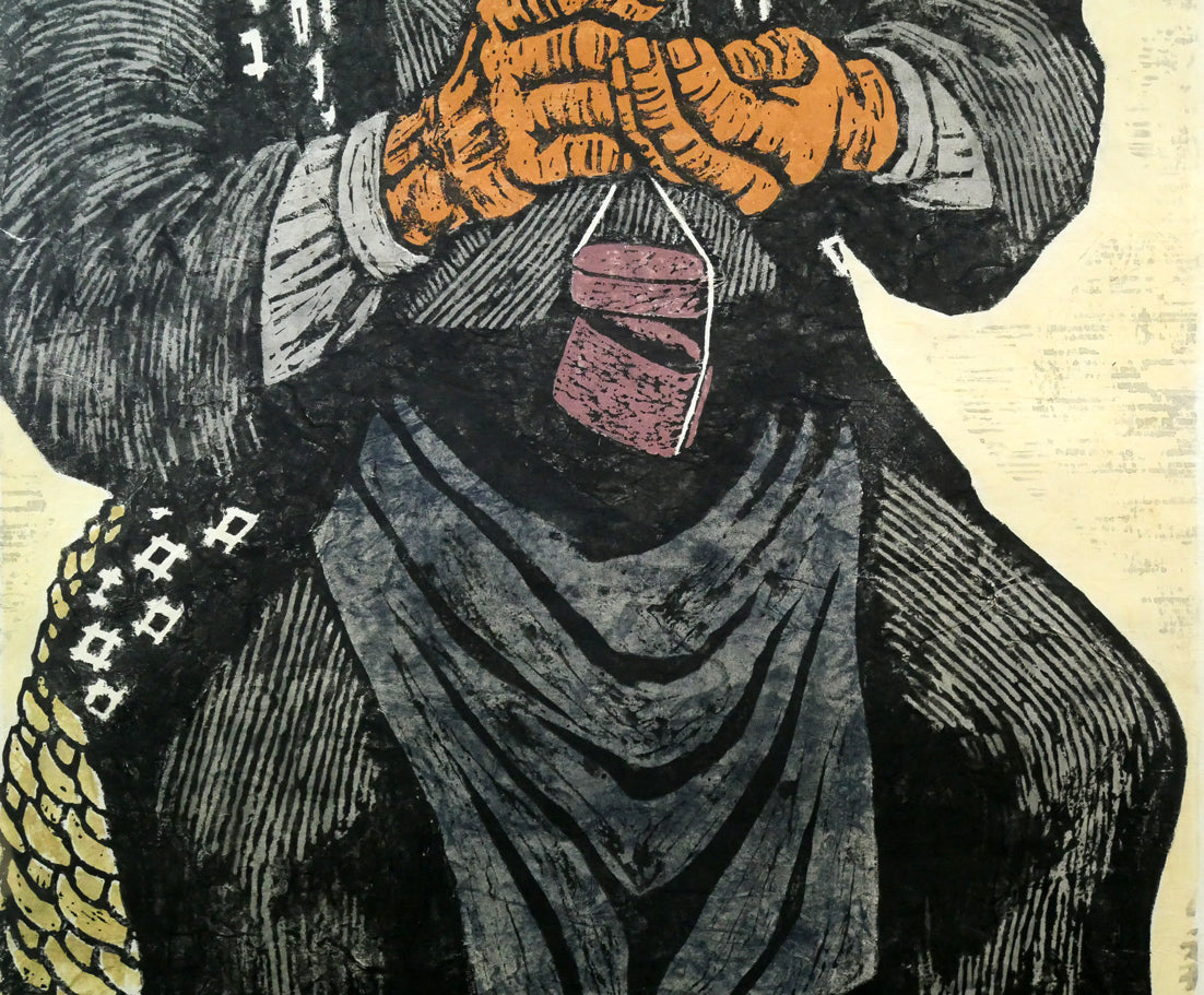 村上暁人「海の年輪」木版画 絵画買取・販売の小竹美術