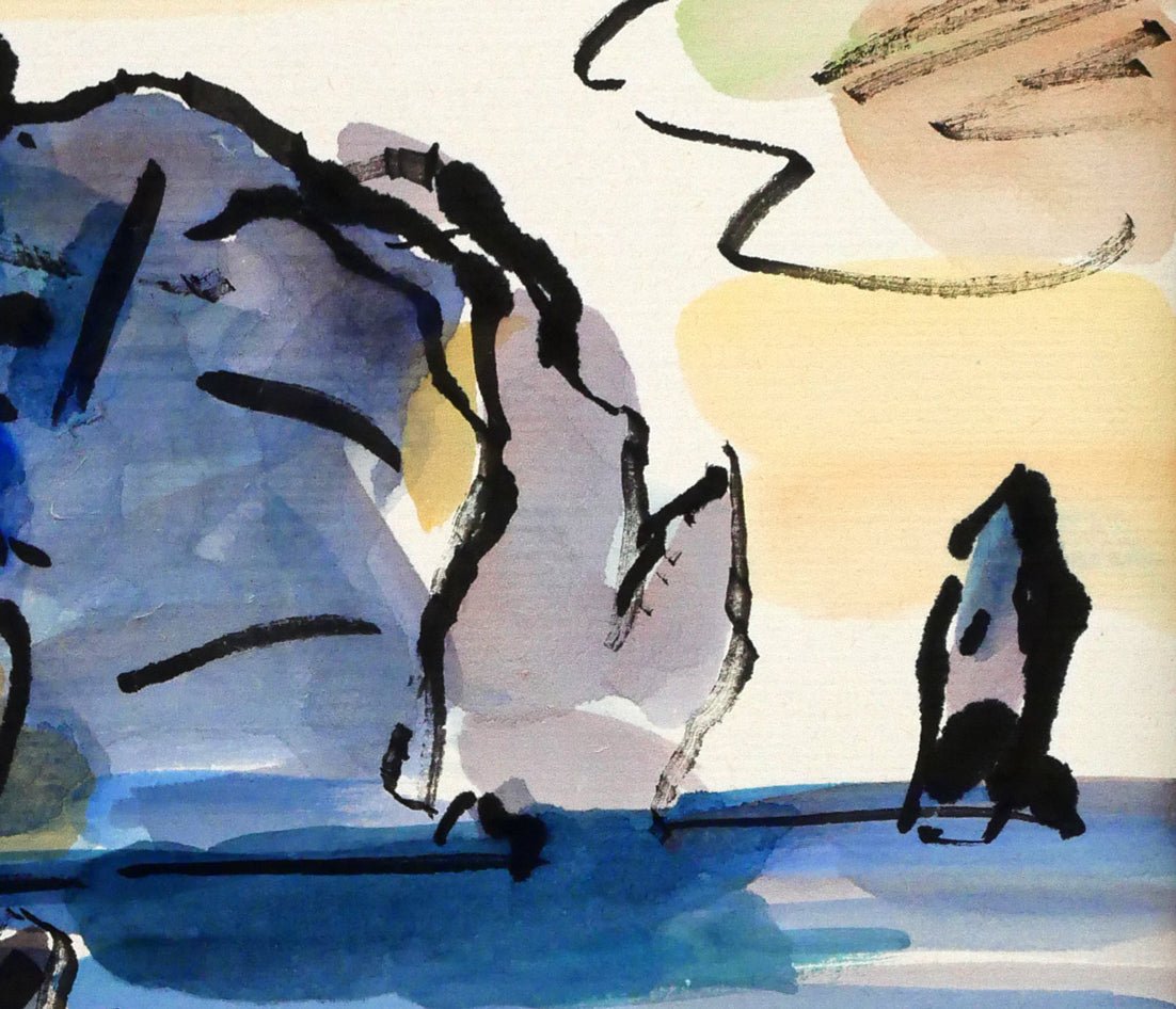 中本昭平「北海道・積丹の海」水彩画・色紙 絵画買取・販売の小竹美術