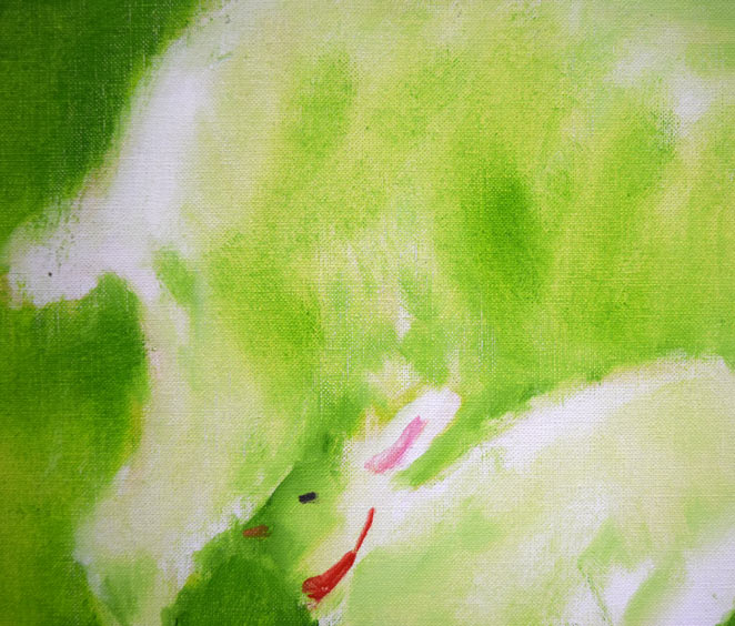 奈良岡正夫「親仔（山羊）」油絵・F4号 絵画買取・販売の小竹美術