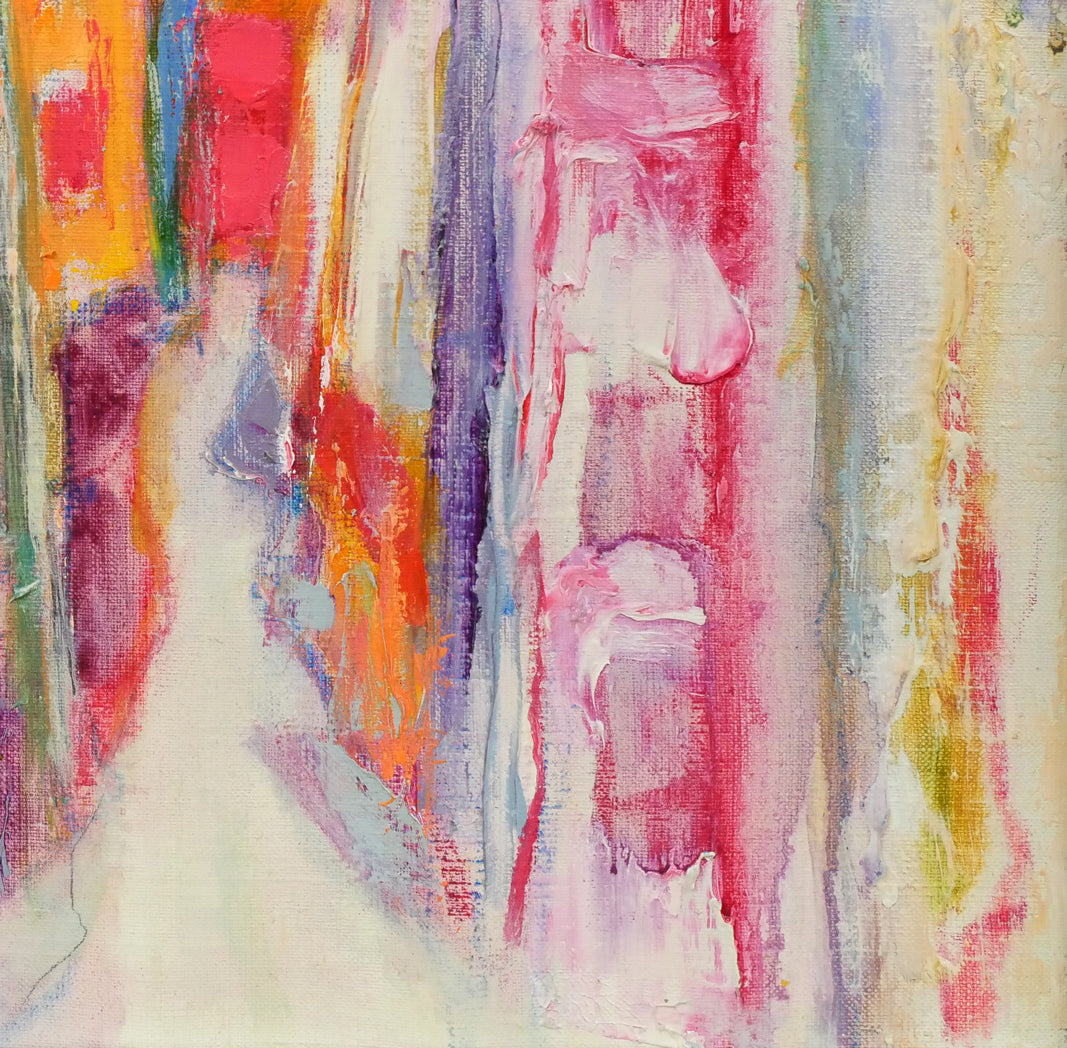 夏山亞貴王「ニースの街角（フランス）」油絵・F8号 絵画買取・販売の