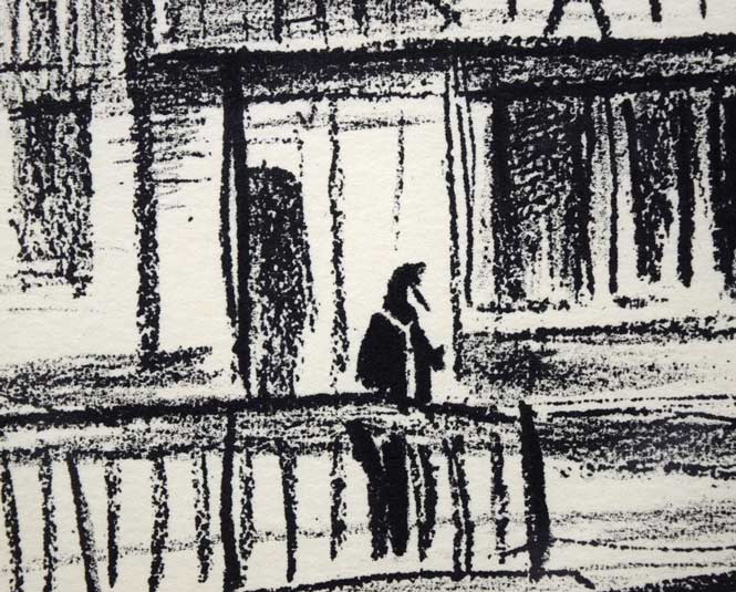 荻須高徳「ラ グランジュ オー・ベル通り（パリ）」リトグラフ 絵画