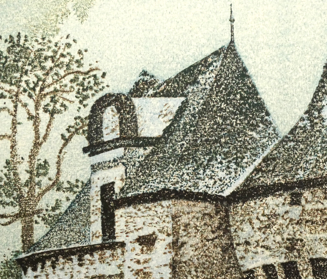 岡鹿之助「古城」木版画 絵画買取・販売の小竹美術