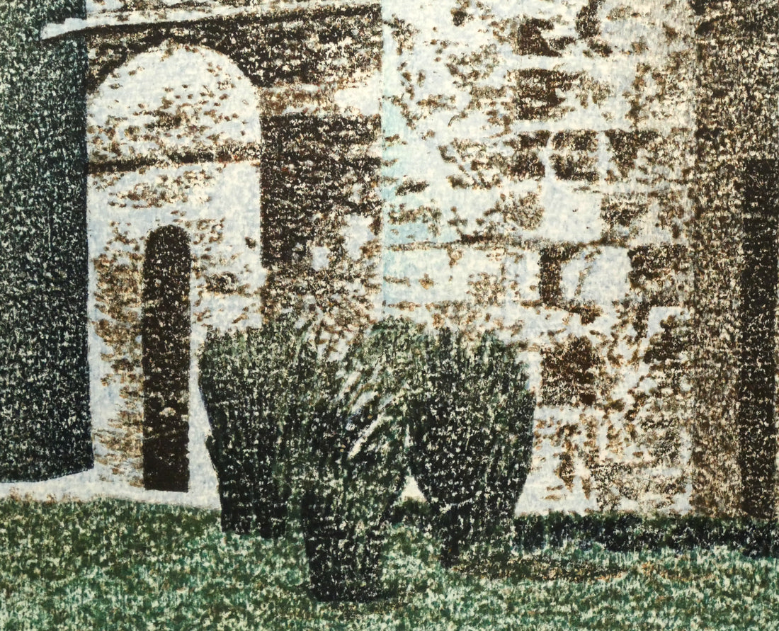 岡鹿之助「古城」木版画 絵画買取・販売の小竹美術