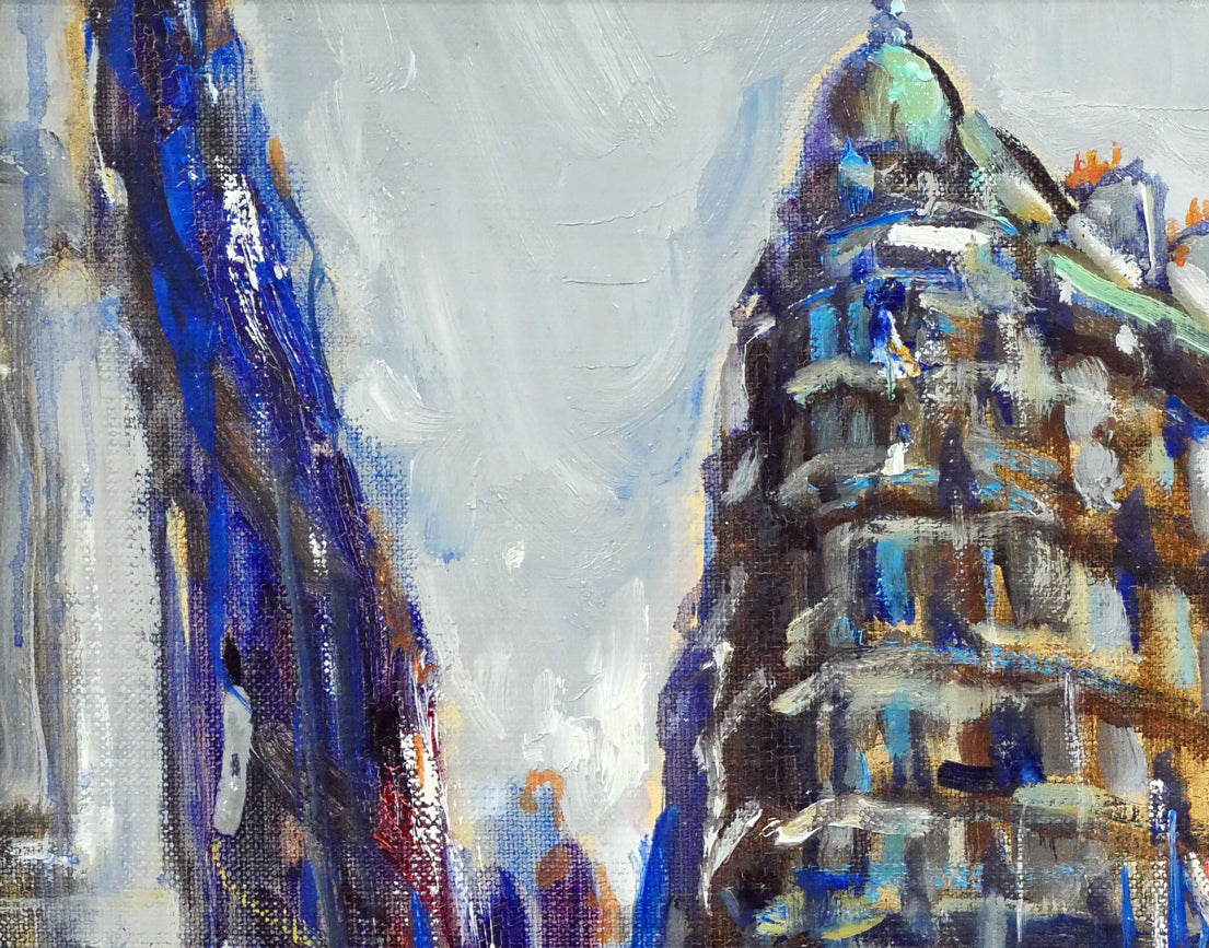 岡本肇「パリー モンパルナス」油絵・F6号 絵画買取・販売の小竹美術