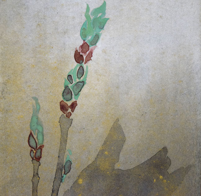 大野逸男「桜」日本画・短冊額装 絵画買取・販売の小竹美術