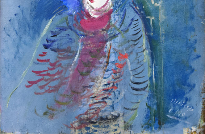 小野州一「婦人像」油絵・F10号 絵画買取・販売の小竹美術