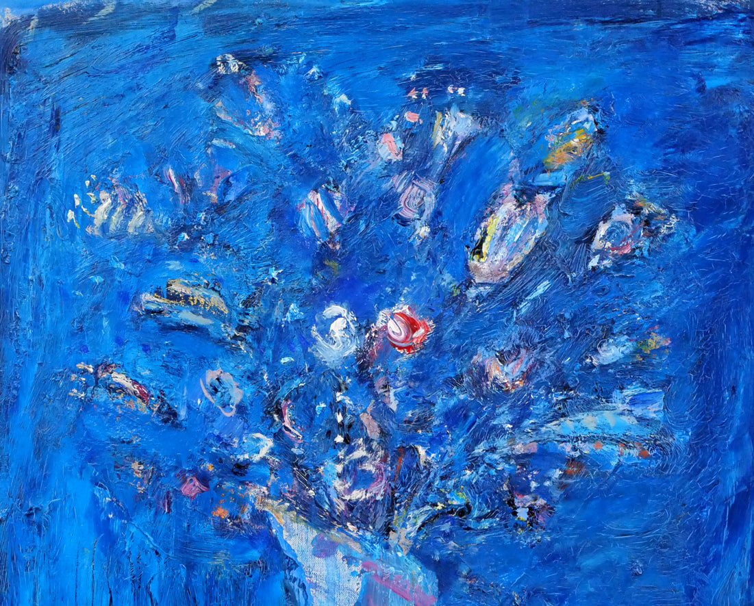 小野州一「花」油絵・F10号 絵画買取・販売の小竹美術