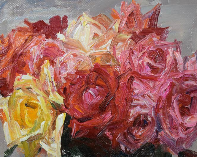 刑部人「ばら（マジョリカ壺）」油絵・SM 絵画買取・販売の小竹美術