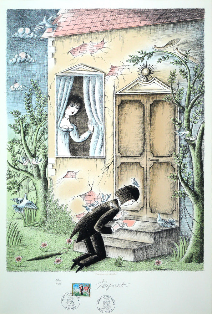 レイモン・ペイネ(Raymond Peynet)「内気な恋人」リトグラフ 絵画買取