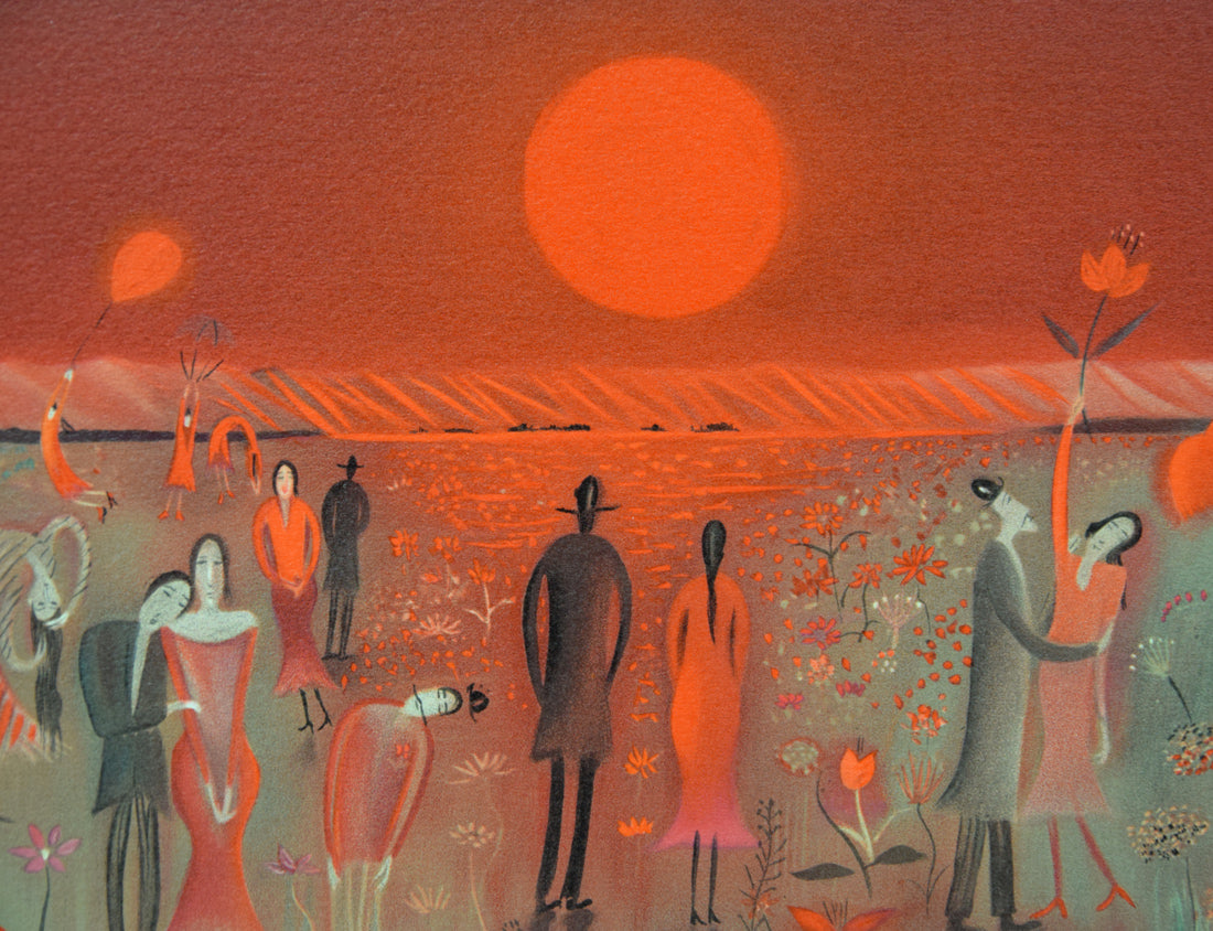 斎藤真一「陽の野」リトグラフ 絵画買取・販売の小竹美術