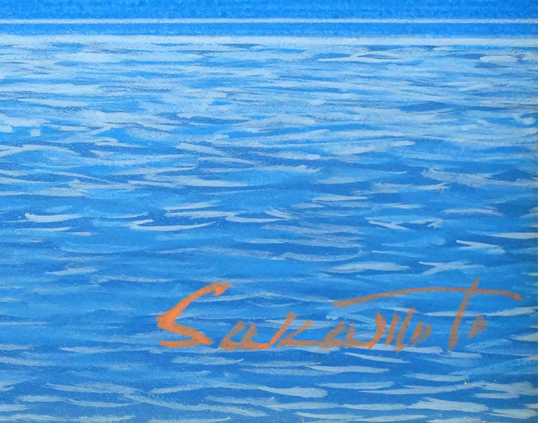 阪本修次「網走湖」油絵・F3号 絵画買取・販売の小竹美術