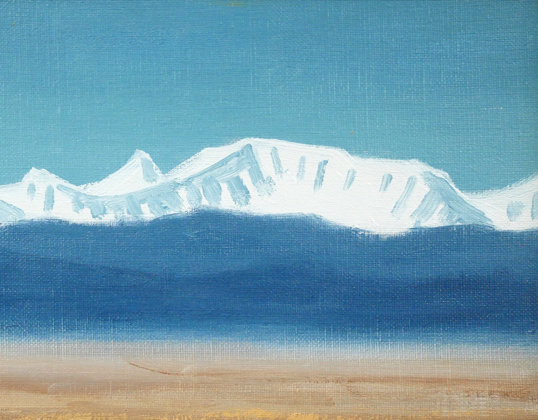 坂本直行「初冬の日高連峰」油絵・F6号 絵画買取・販売の小竹美術