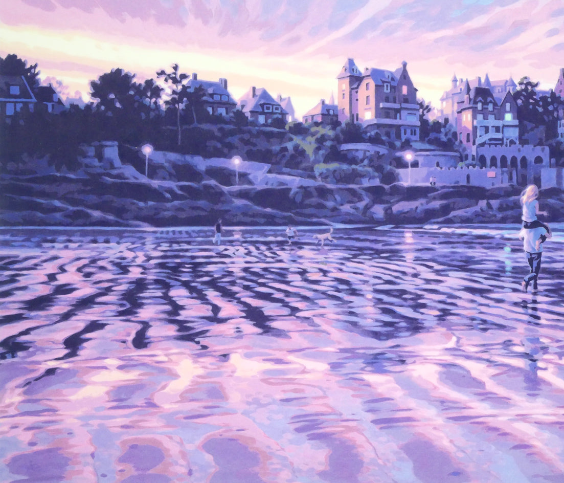 笹倉鉄平「エクリューズ浜」シルクスクリーン版画 絵画買取・販売の