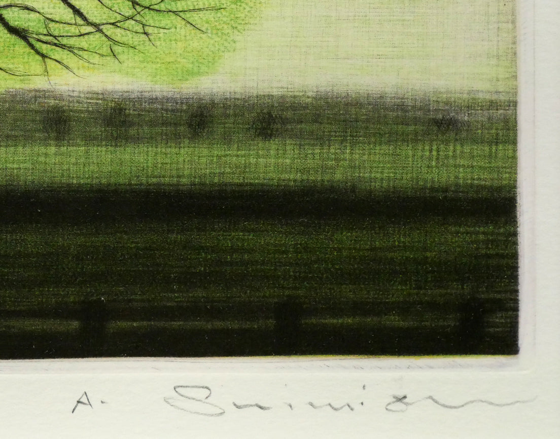 清水敦「はるにれ」銅版画（カラーメゾチント） 絵画買取・販売の小竹美術