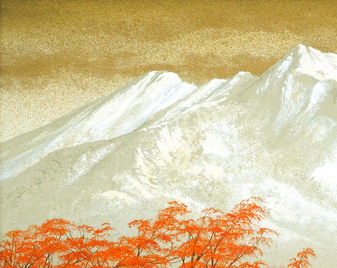 清水規「妙高山秋彩」日本画・P10号 絵画買取・販売の小竹美術