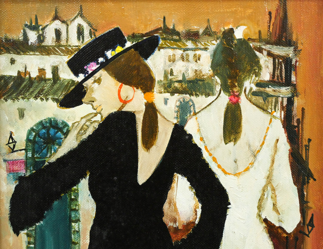 園田郁夫「スペイン紀行」油絵・F4号 絵画買取・販売の小竹美術