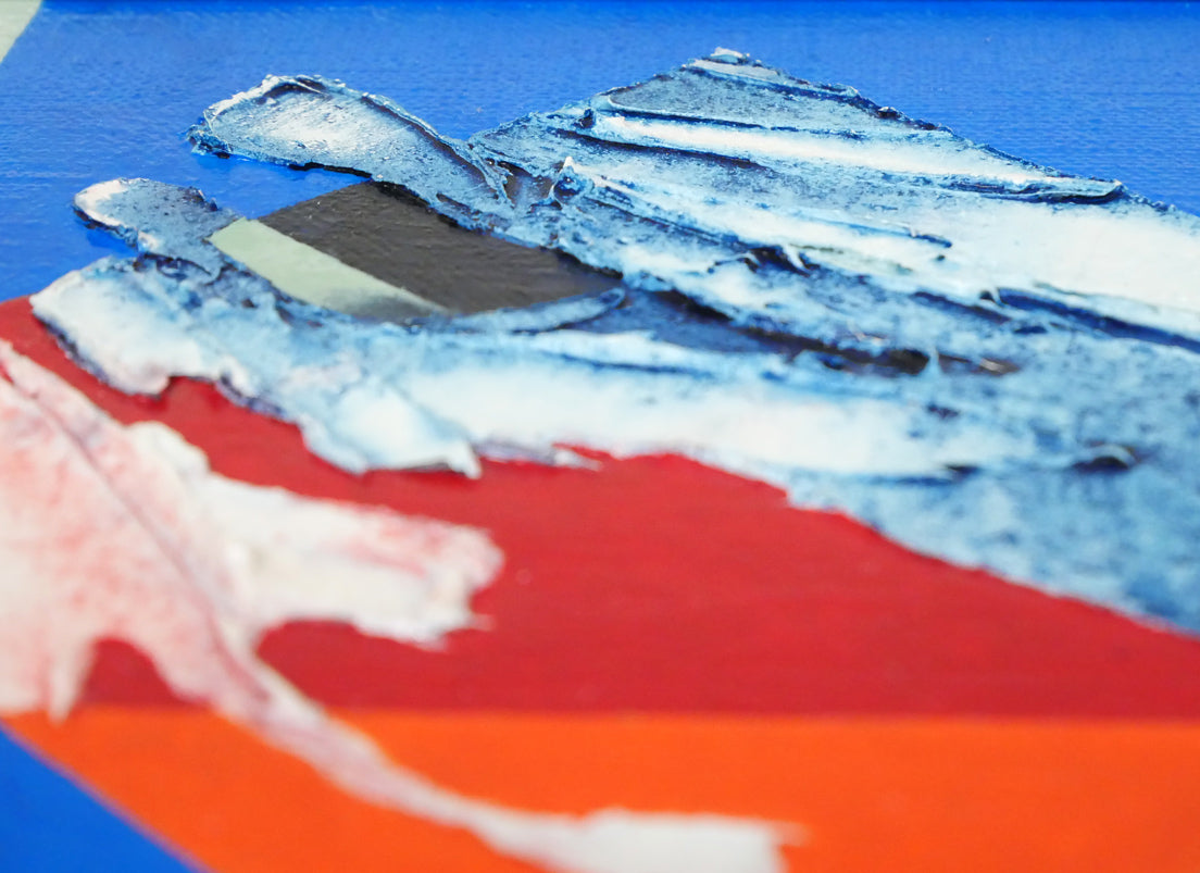 菅原弘記「シリーズ浮遊〈愛－1〉」油絵・F4号 絵画買取・販売の小竹美術