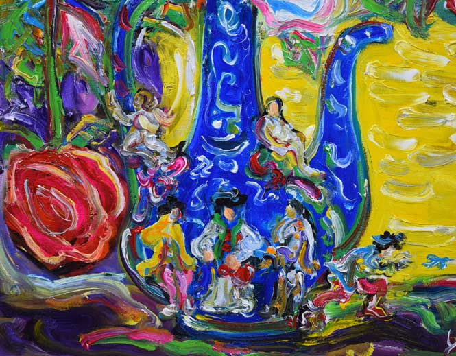 鈴木康雄「薔薇」油絵・F10号 絵画買取・販売の小竹美術