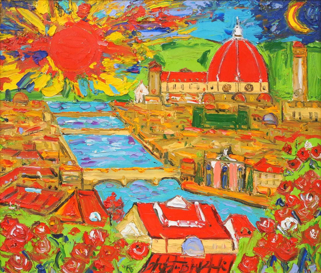 鈴木マサハル「FIRENZE（イタリア・フィレンツェ）」油絵・F10号 絵画