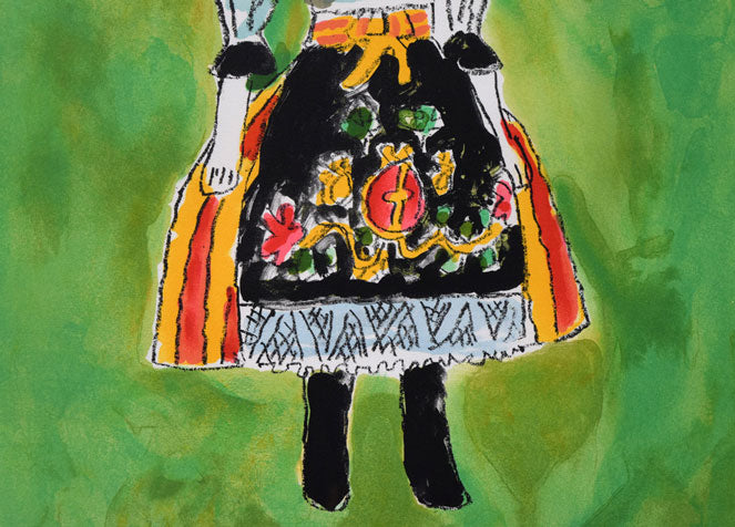 鈴木信太郎「人形」リトグラフ 絵画買取・販売の小竹美術