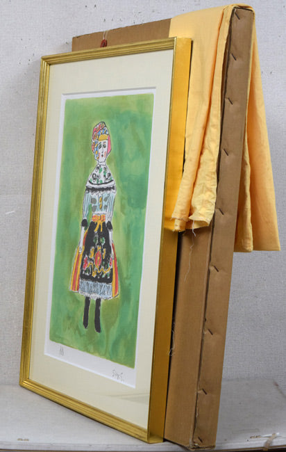 鈴木信太郎「人形」リトグラフ 絵画買取・販売の小竹美術