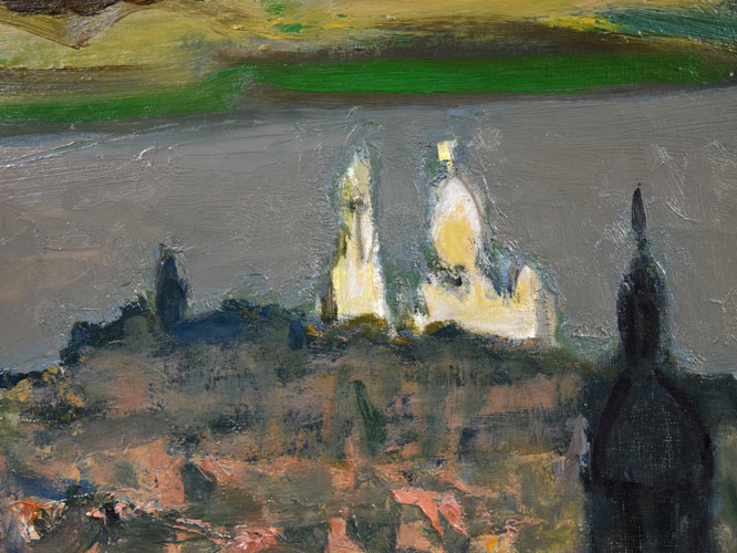 田辺三重松「サクレクール眺望（パリ）」油絵・F10号 絵画買取・販売の