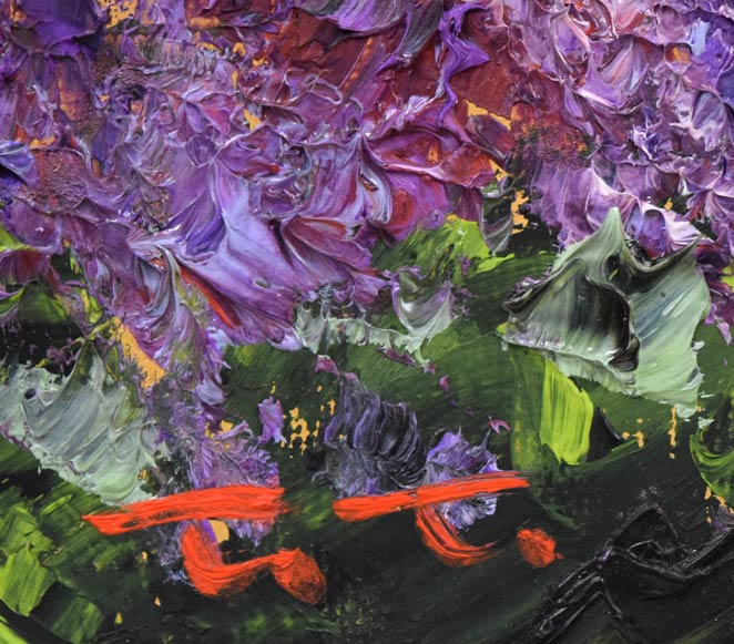 高橋哲夫「ライラック」油絵・F6号 絵画買取・販売の小竹美術