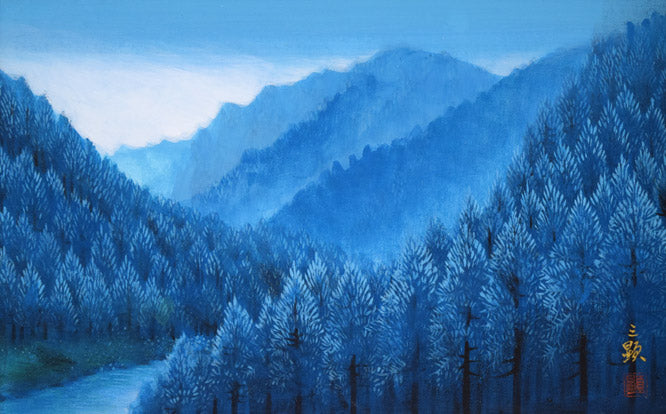 戸田三顕「緑韻」日本画・P4号 絵画買取・販売の小竹美術