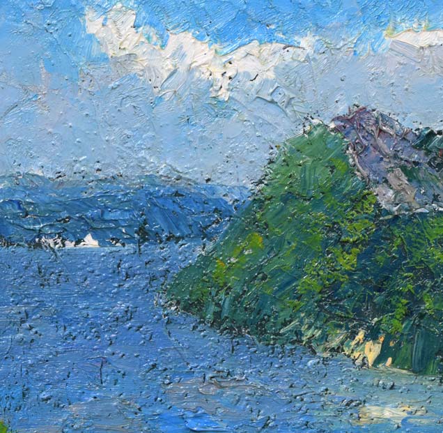 渡部ひでき「摩周湖」油絵・F8号 絵画買取・販売の小竹美術