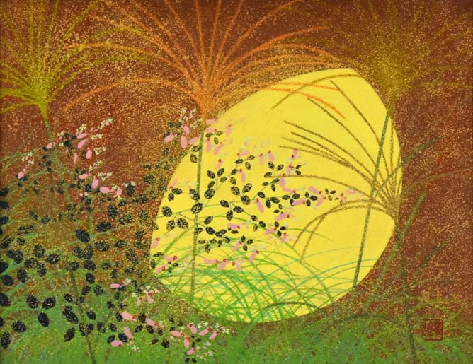 渡辺章雄「秋野」日本画・F6号 絵画買取・販売の小竹美術