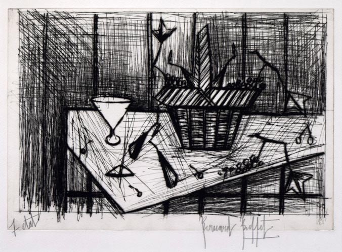 ベルナール ビュッフェ（Bernard BUFFET）「静物」ドライポイント（銅