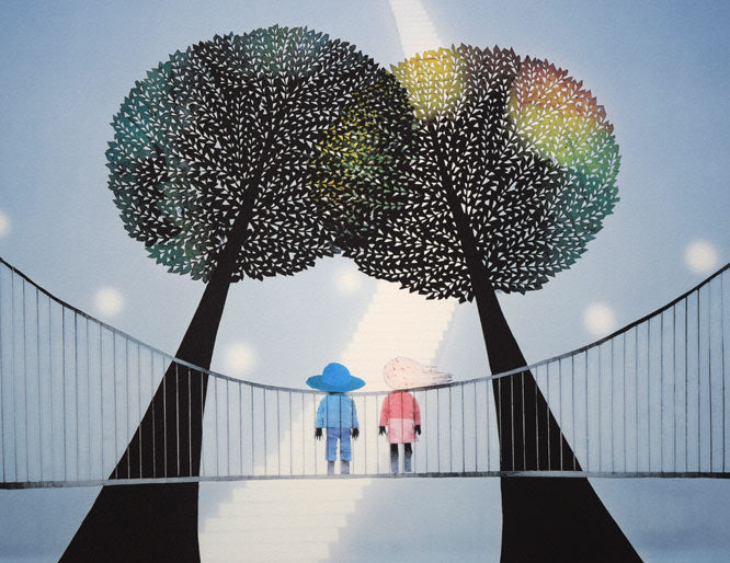 藤城清治「未来に向けての美しい夢」リトグラフ 絵画買取・販売の小竹美術