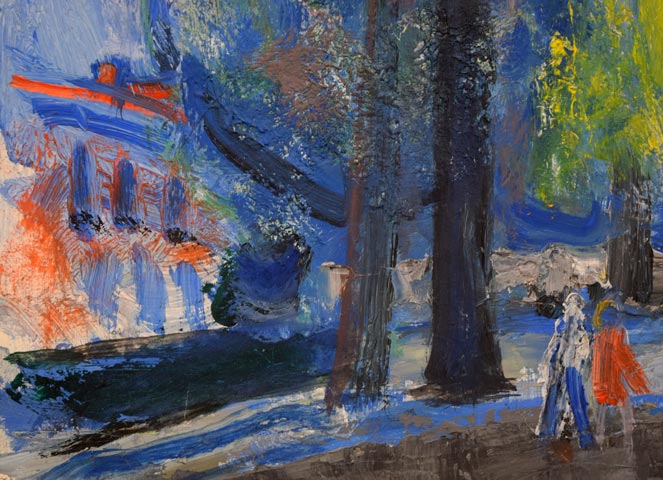 橋本三郎「Paris郊外バギュウの夏」油絵・F6号 絵画買取・販売の小竹美術