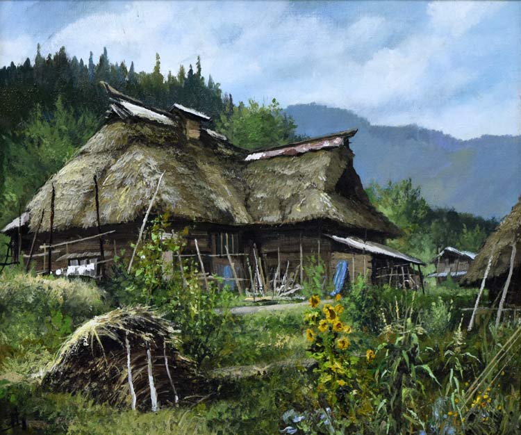 林喜市郎「夏の秘境」油絵・F8号 絵画買取・販売の小竹美術