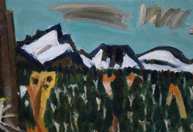 一木万寿三「大雪山五月」油絵・F8号 絵画買取・販売の小竹美術