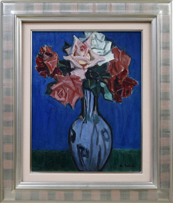 一木万寿三「山の手風景」油絵・F4号 絵画買取・販売の小竹美術