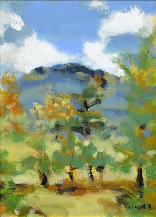 飯山勇（いいやまいさむ）「浅間山」油絵・F4号 絵画買取・販売の小竹美術