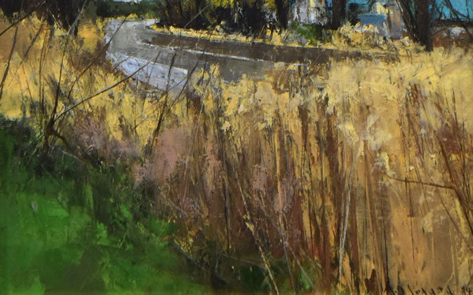 五十畑勝吉「北大（北海道大学）附近」油絵・P8号 絵画買取・販売の